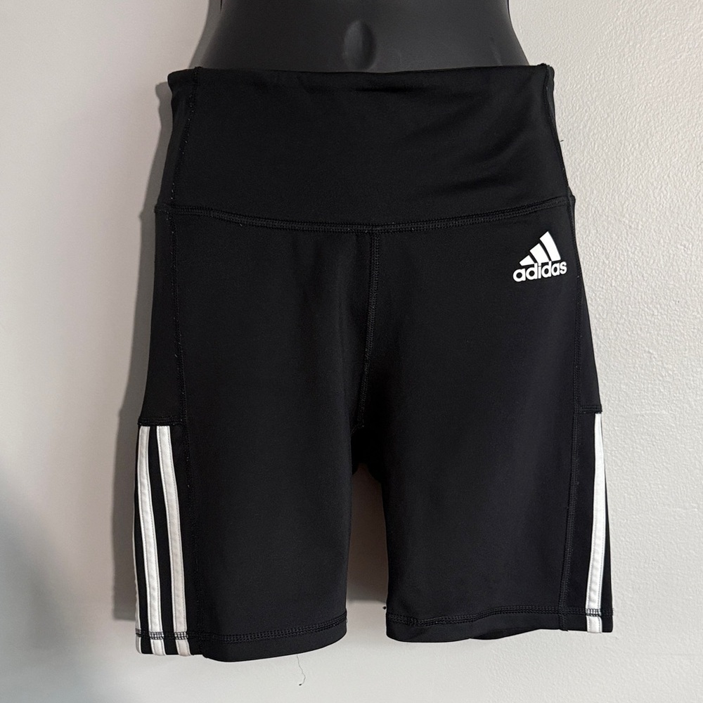 Adidas Women's Black and White Athletic Shorts